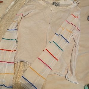 WILDFOX long sleeve tee with rainbow sleeves!